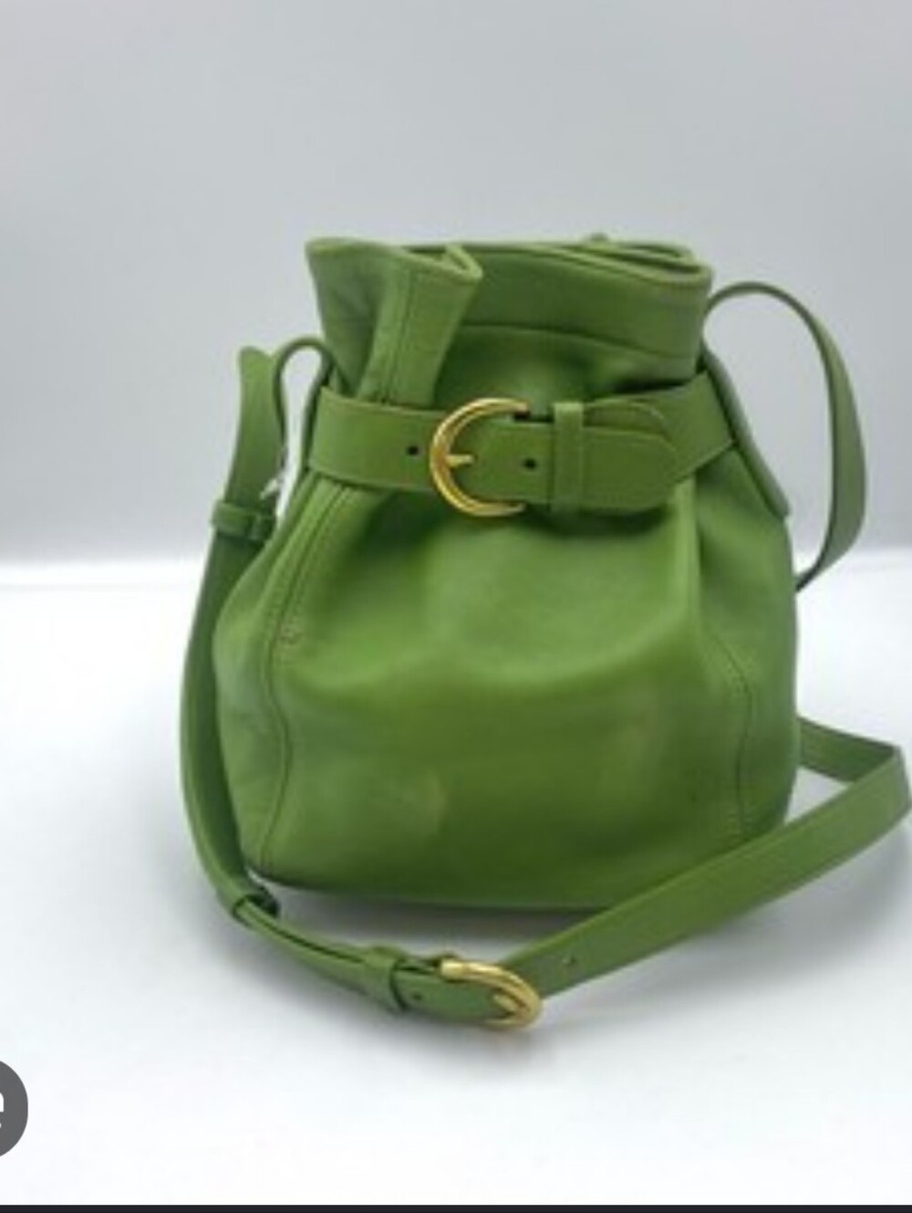 Coach Soho Green Leather Bucket Bag with Gold Hardware